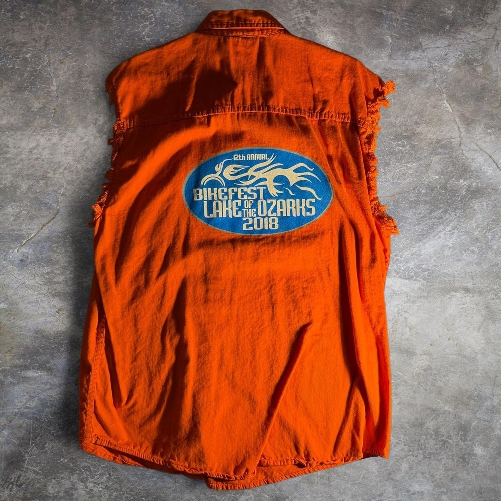 Milwaukee Performance Bikefest Lake of the Ozarks 2018 Orange Cutoff Shirt 2XL